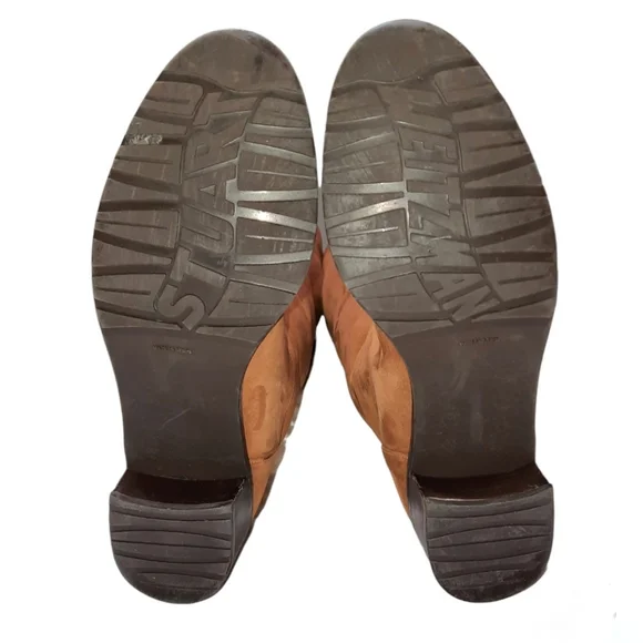 STUART WEITZMAN Thigh-High Boot Suede Leather OTK Cognac Walnut Brown Low Heel 7 - Picture 13 of 16